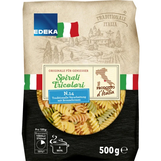 Italia Spirali Tricolori 500G 1 Italia Spirali Tricolori 500G