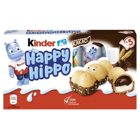 Kinder Happy Hippo Kakao 5ST 103,5G 1 Kinder Happy Hippo Kakao 5ST 103,5G
